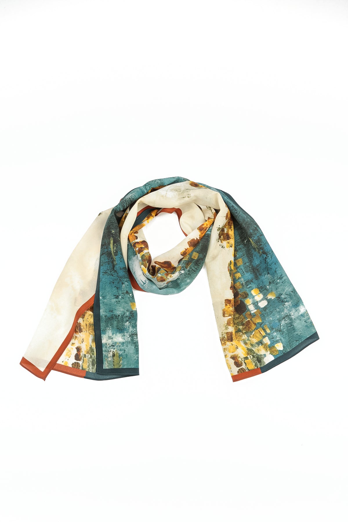 Abstract Mosaic Silk Scarf