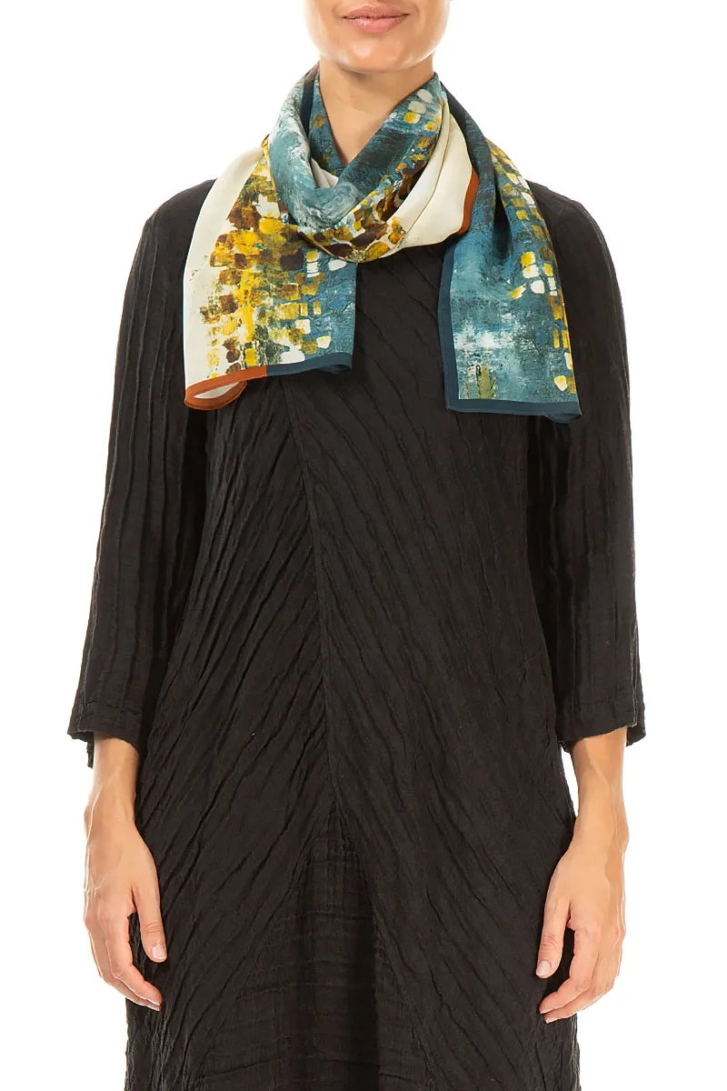 Abstract Mosaic Silk Scarf