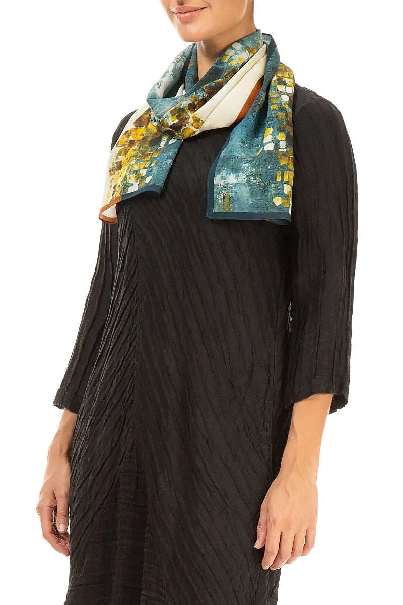 Abstract Mosaic Silk Scarf