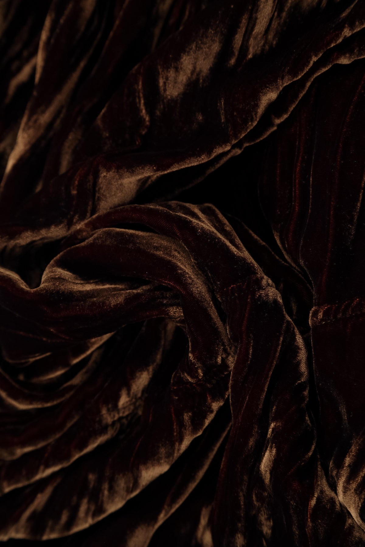 Aged Copper Crumpled Silk Velvet Dress 5