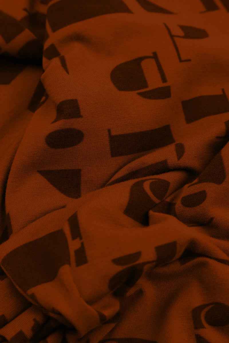 Aged Copper Letters Cotton Leggings 4