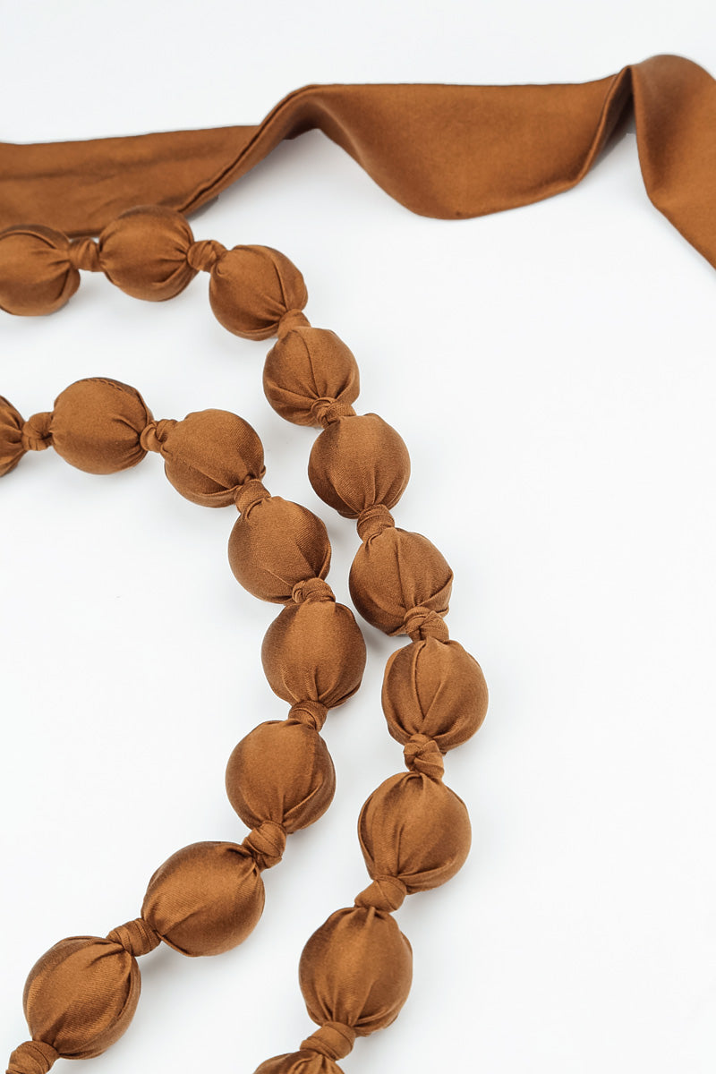 Aged Copper Silk Bead Necklace 6