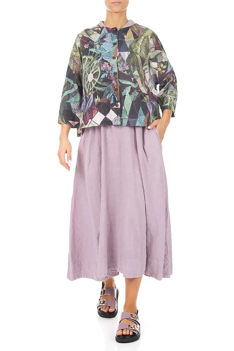 Art Mosaic Linen Jacket Blouse