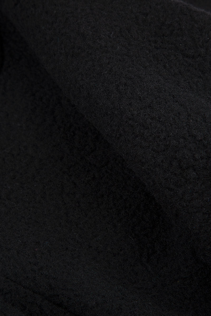 Asymmetric Black Plush Wool Cotton Gilet 6