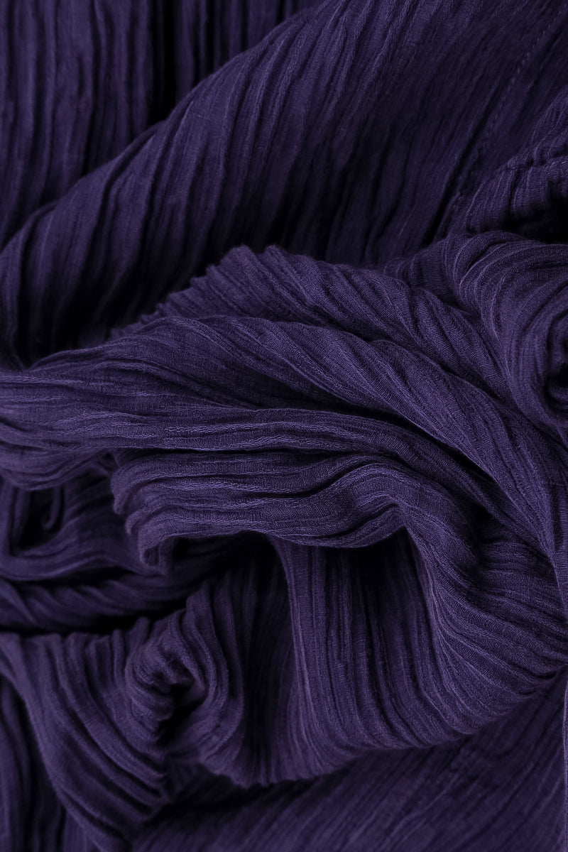 Asymmetric Crinkled Royal Purple Silk Tunic 5