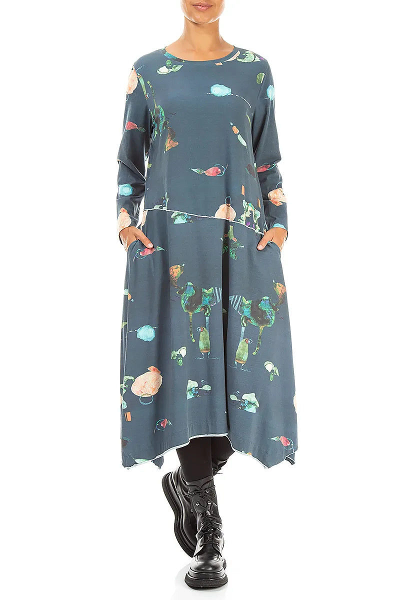 Asymmetric Flared Fairy-Tale Cotton Dress