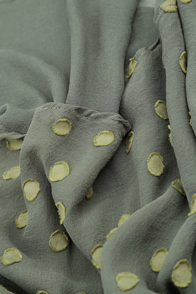 Asymmetric Forest Mist Dotty Silk Blouse 5