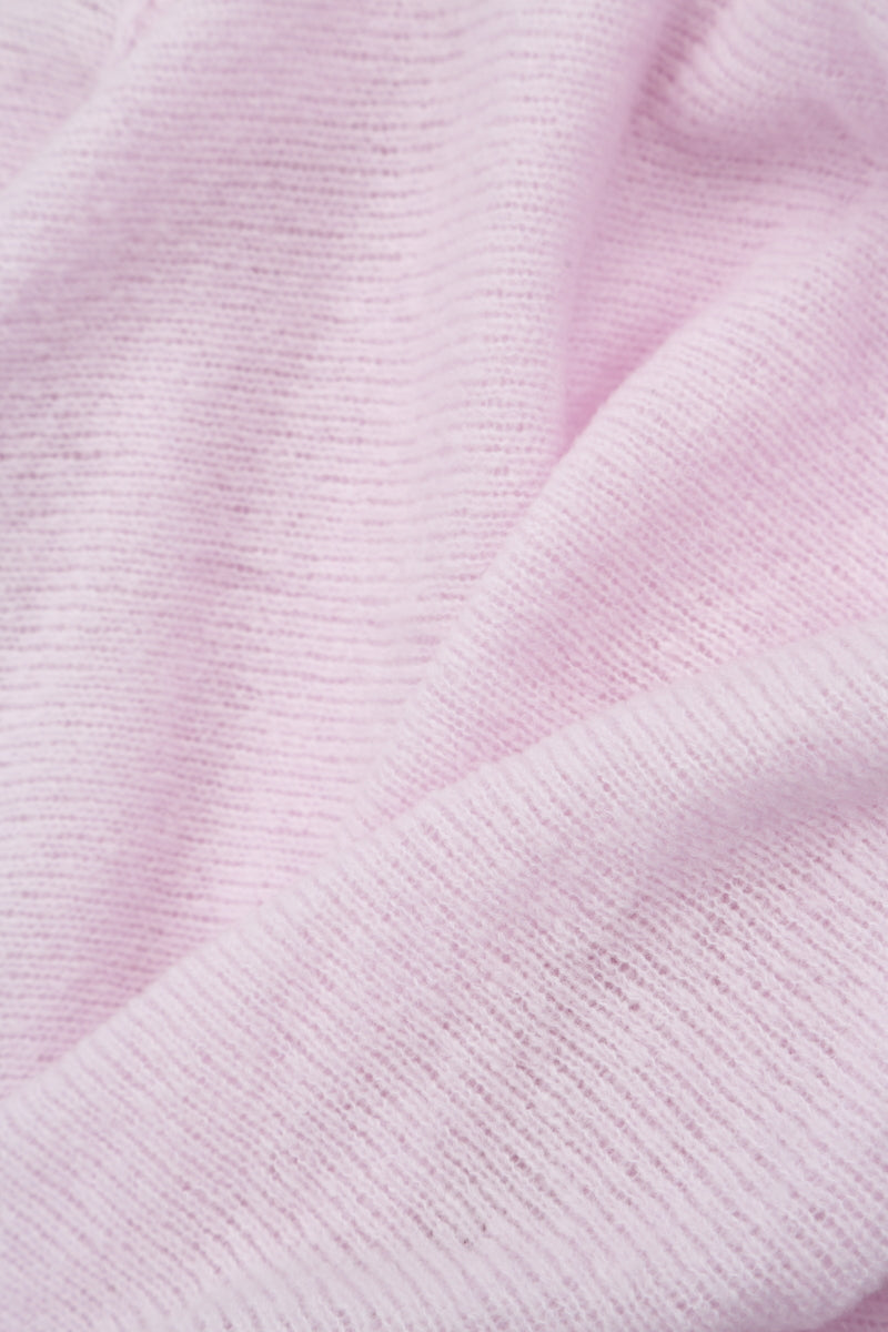 Asymmetric V-Neck Light Pink Wool Jumper 5