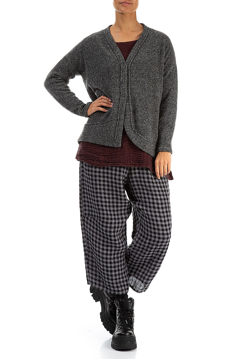 Asymmetrical Grey Wool Cardigan 4