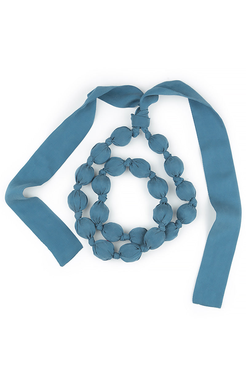 Azure Silk Bead Necklace 4