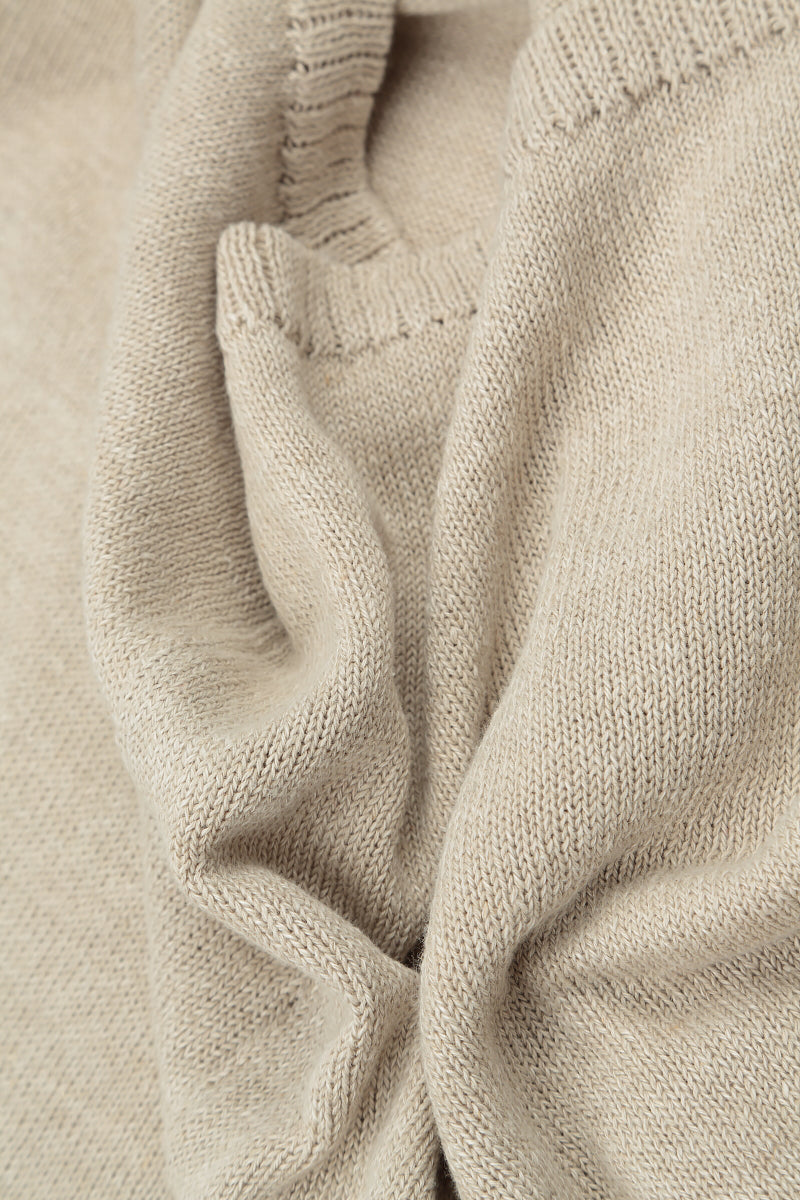 Boxy V-Neck Natural Linen Vest 6