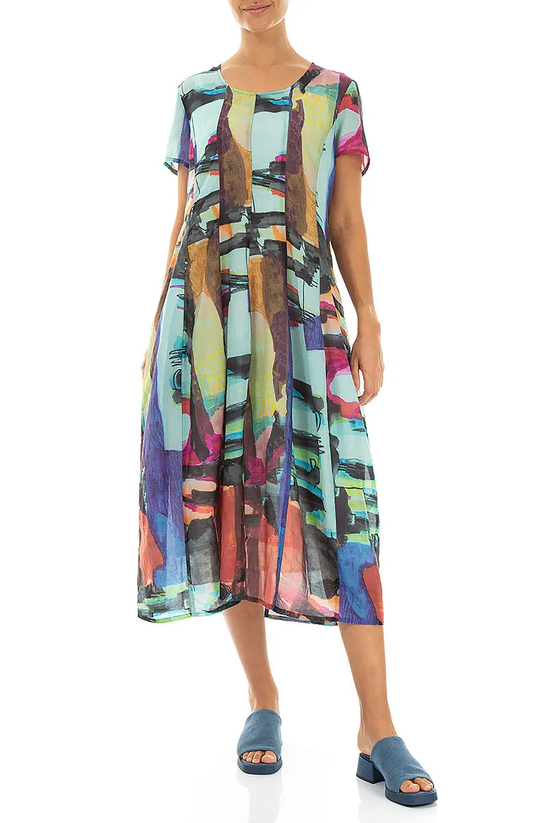 Balloon Abstract Silk Cotton Dress