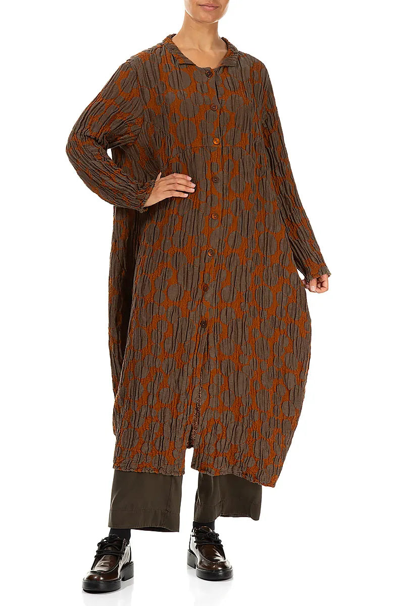 Balloon Aged Copper Circle Silk Linen Jacket 5