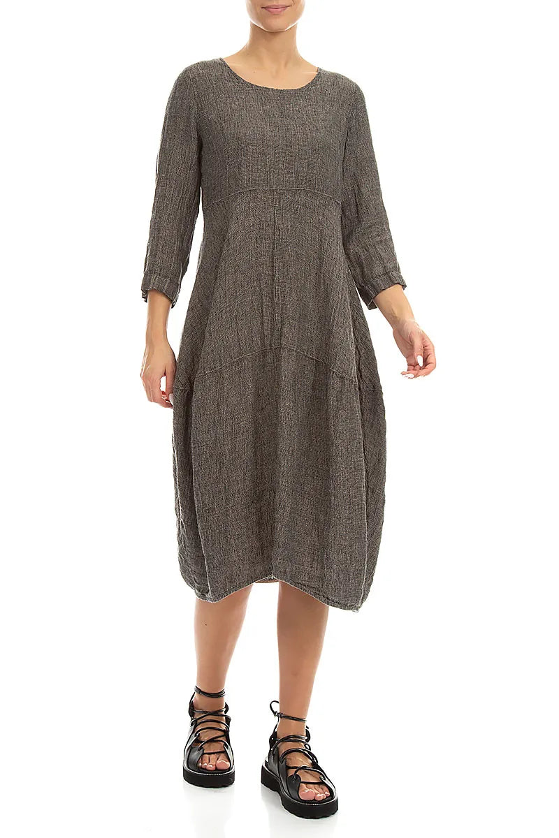 Balloon Beige Mélange Linen Dress