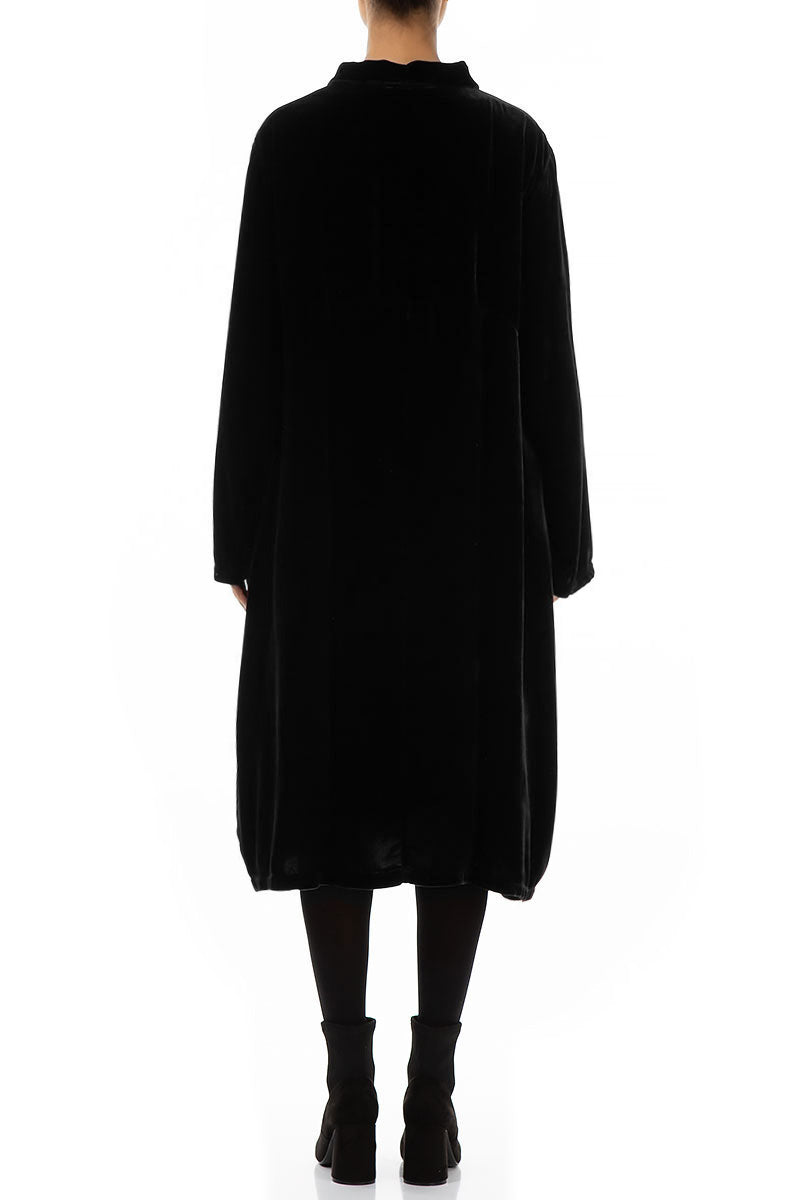 Balloon Black Silk Velvet Jacket 2