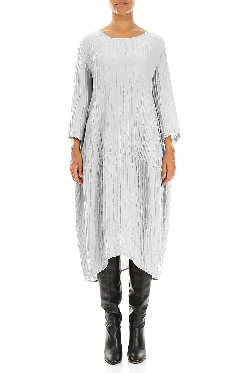 grey linen dress fabric Balloon Crinkled Pearl Silk – HeelHeightStyle: flat_heel