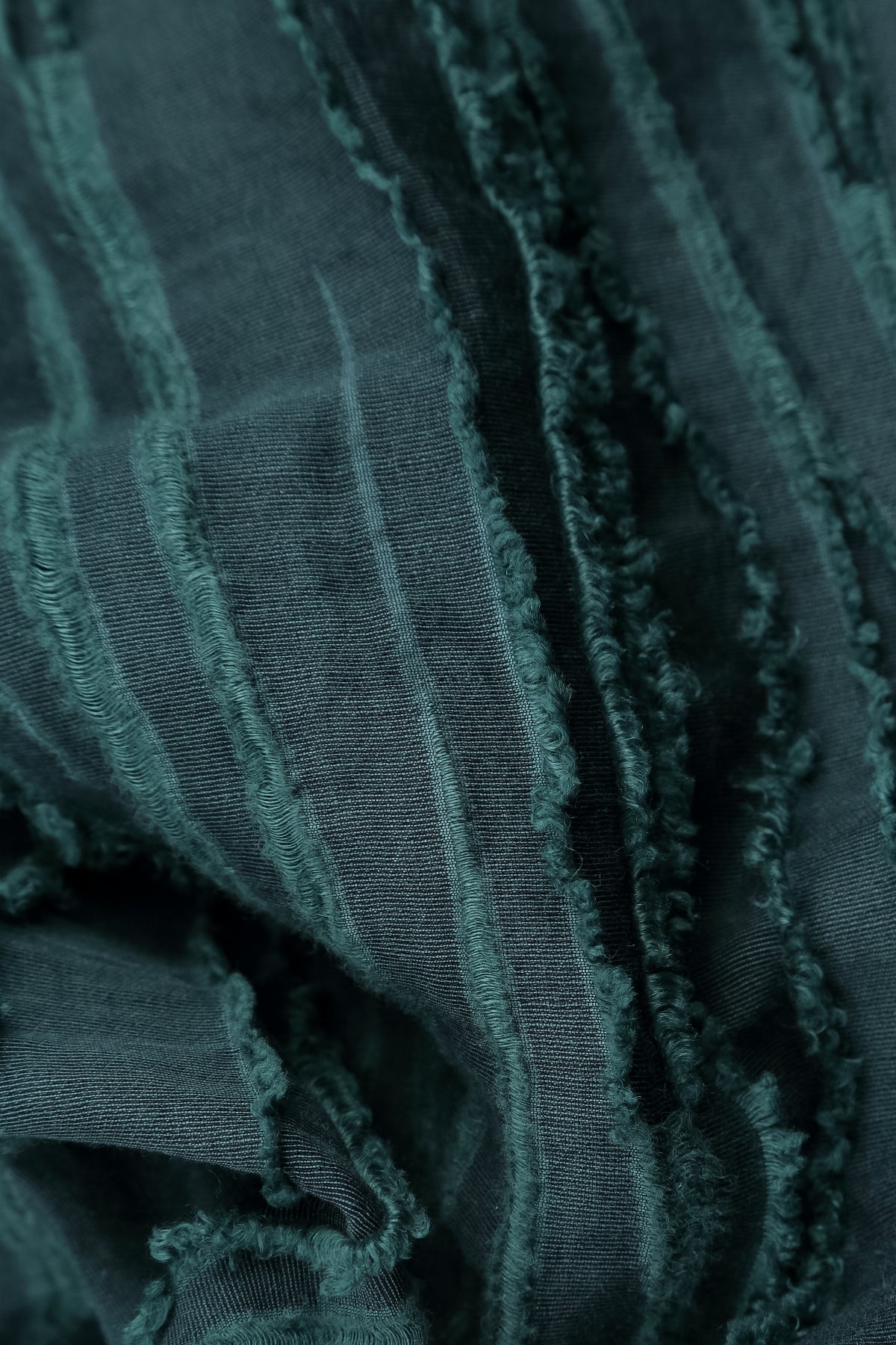 Robe ballon en tissu effiloché turquoise foncé