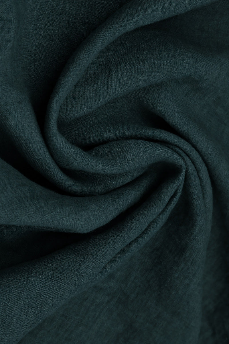 Jupe boule Turquoise profond en Lin