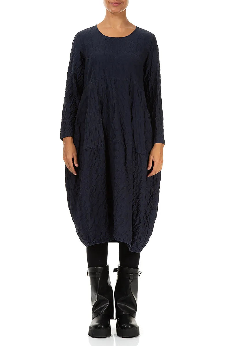 Balloon Graphite Blue Pleated Silk Bamboo Dress 2