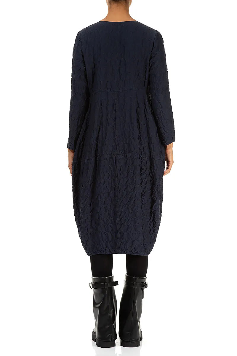 Balloon Graphite Blue Pleated Silk Bamboo Dress 3