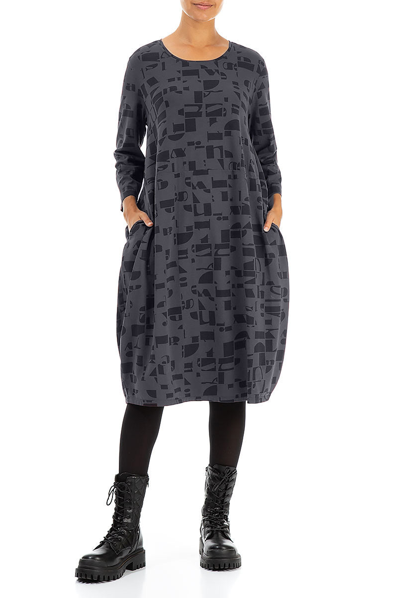 Balloon Graphite Letters Cotton Dress 4