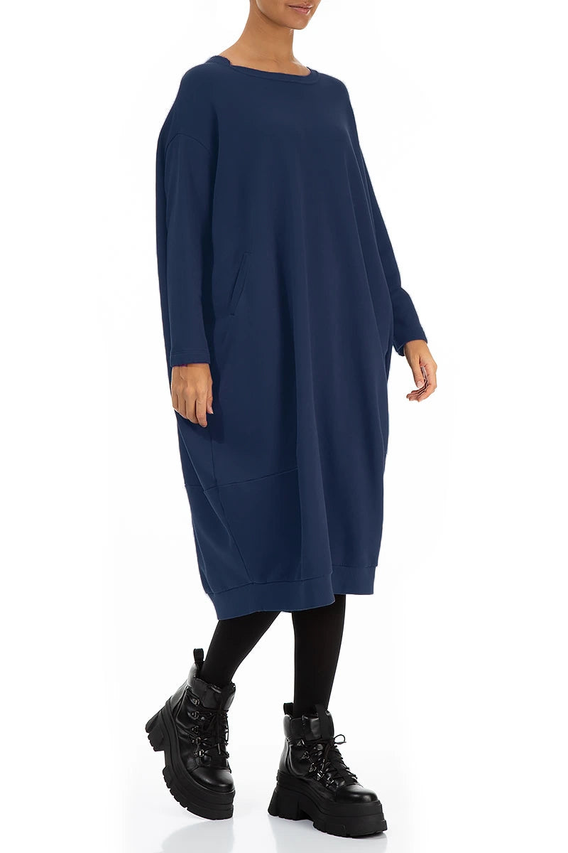 Balloon Royal Blue Cotton Dress 3