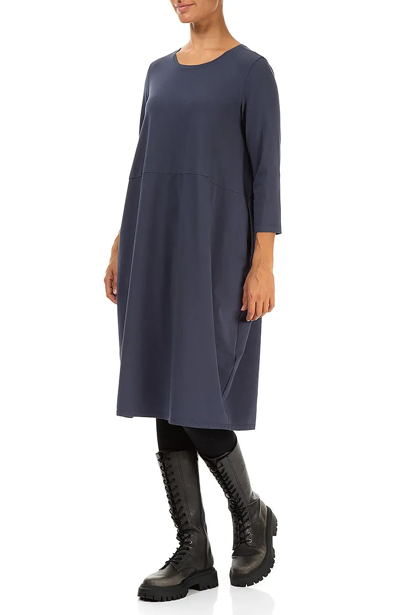Balloon Slate Blue Cotton Dress 3