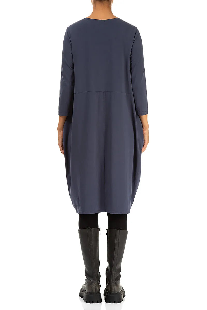 Balloon Slate Blue Cotton Dress 2