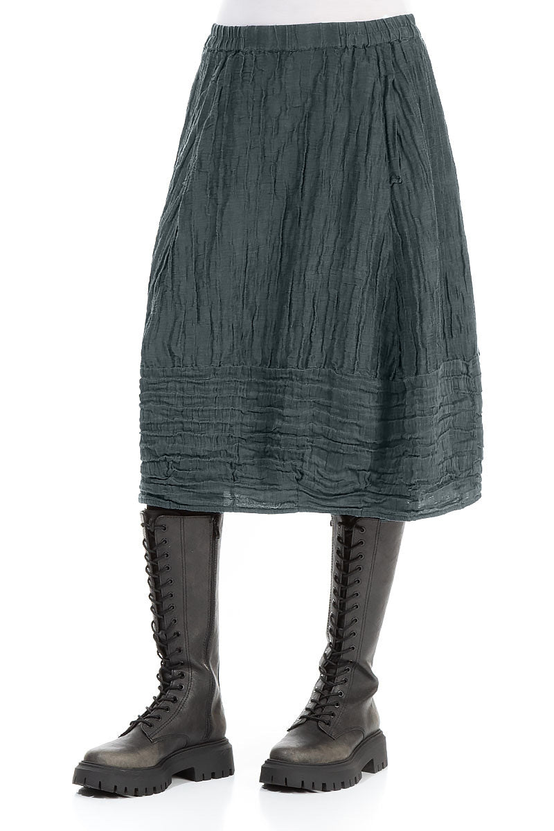 Balloon Slate Crinkled Silk Linen Skirt