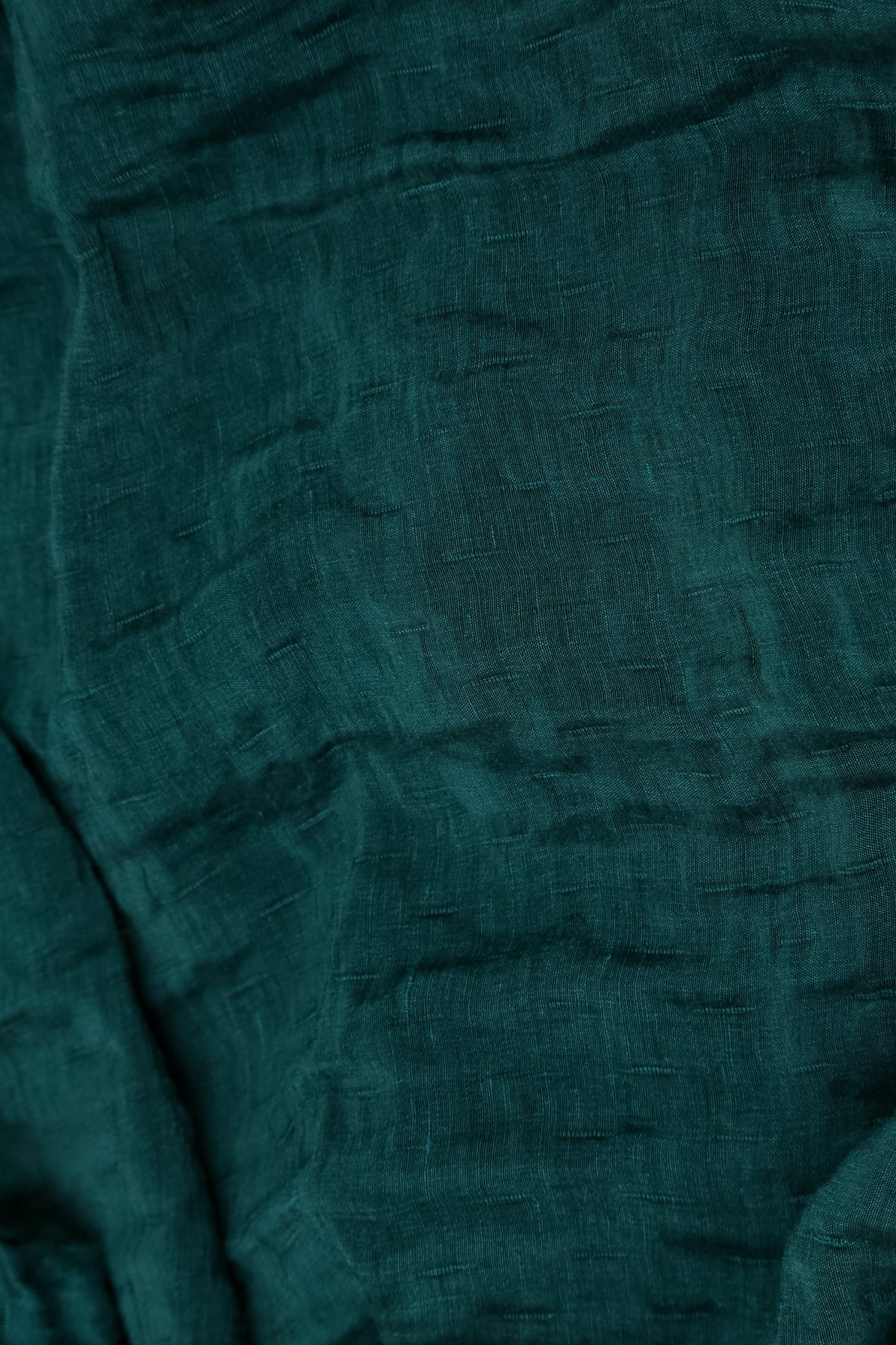 Balloon Textured Peacock Silk Linen Dress 5