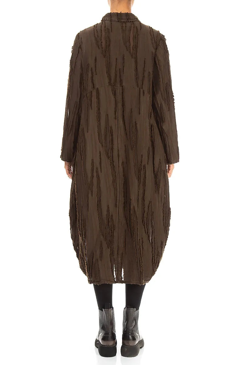 Balloon Truffle Brown Fray Weave Jacket