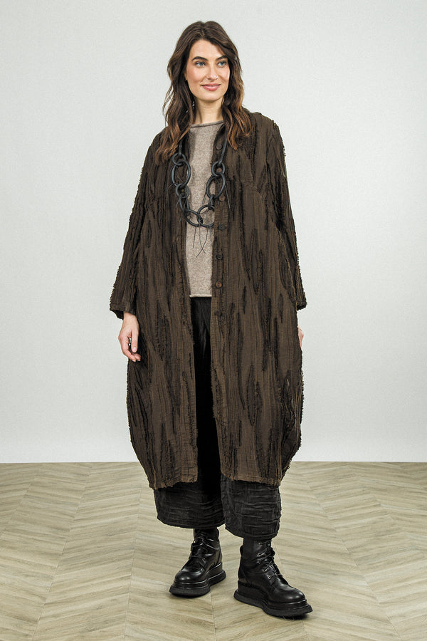 Balloon Truffle Brown Fray Weave Jacket