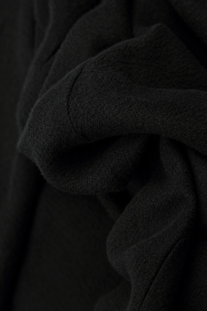 Barrel Leg Black Cashmere Cotton Trousers 6
