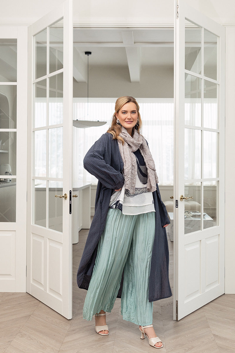 Écharpe en soie texturée beige clair