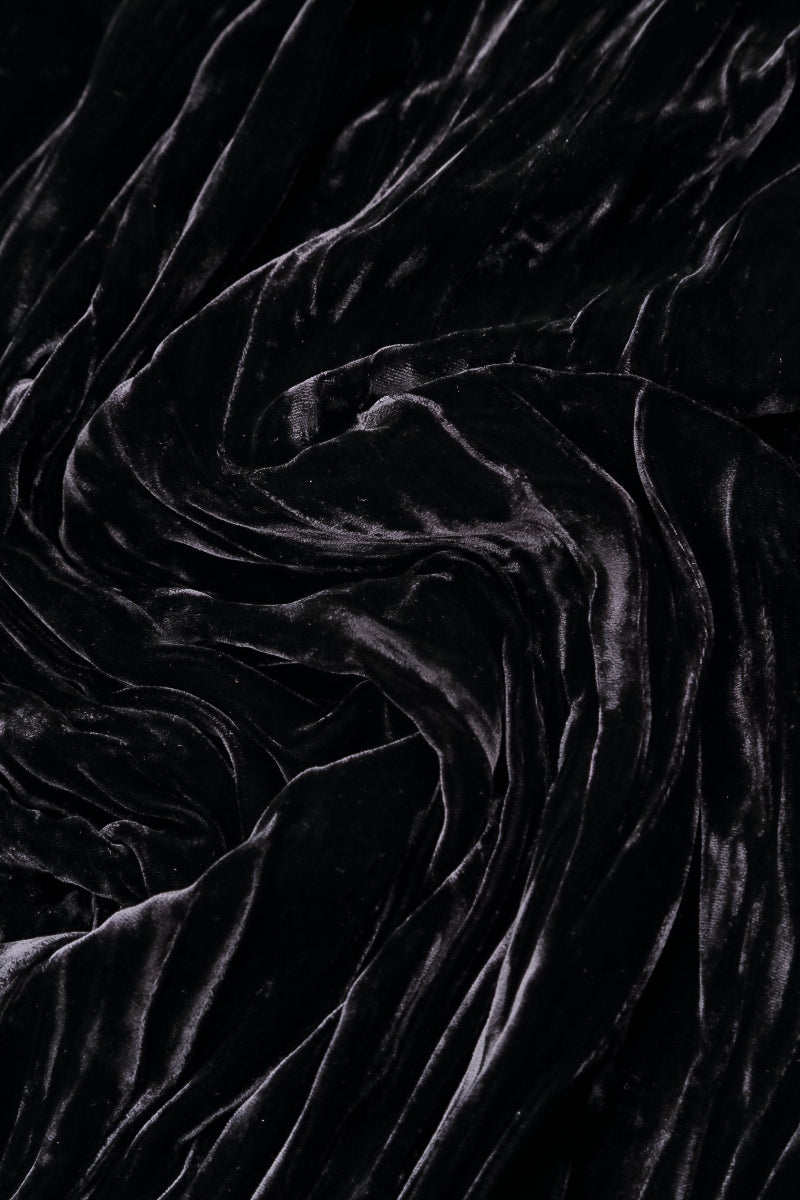 Bishop Sleeves Slate Blue Silk Velvet Dress