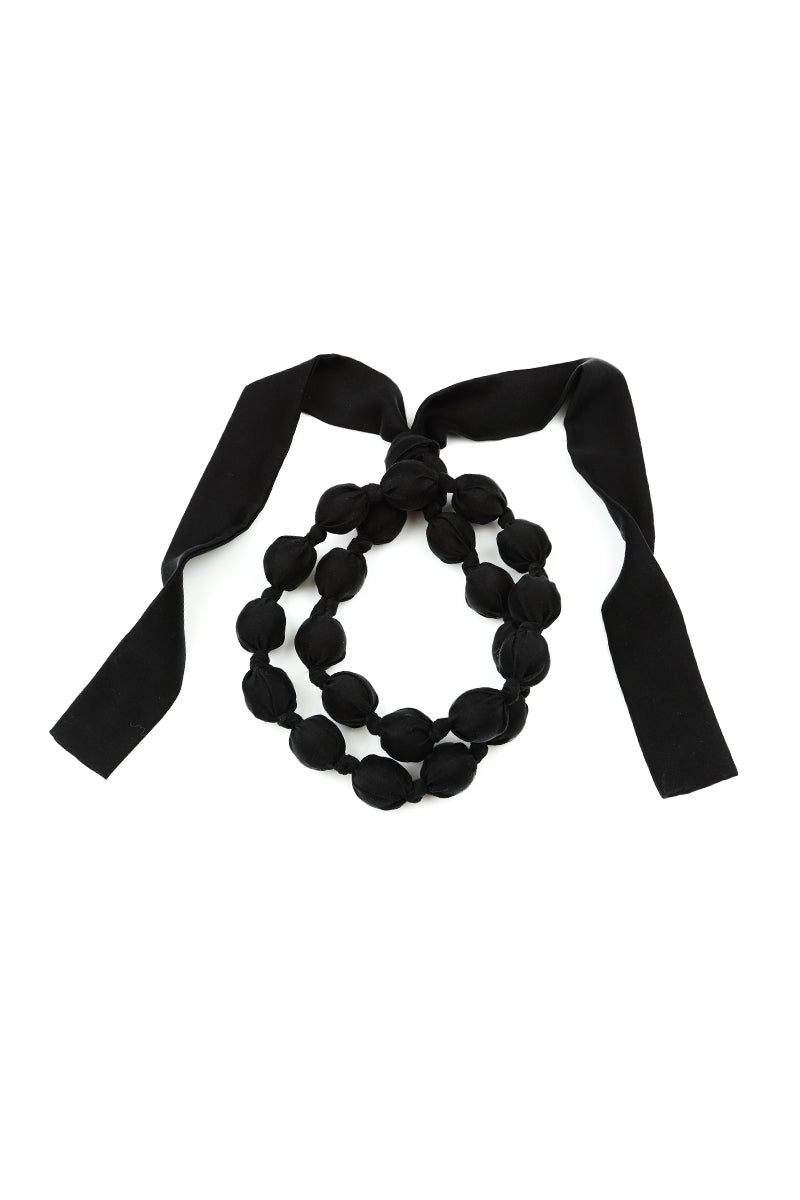 Black Silk Bead Necklace 6