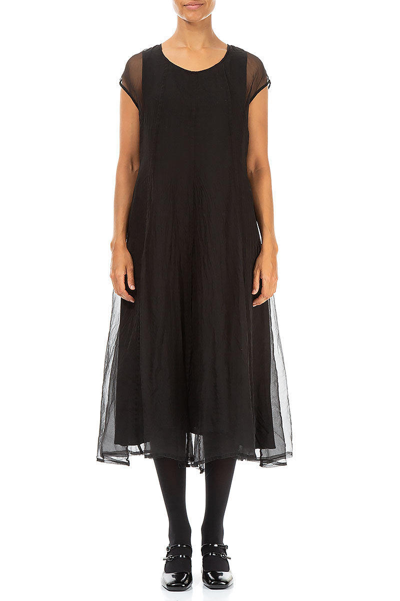 Black Silk Chiffon Dress 1