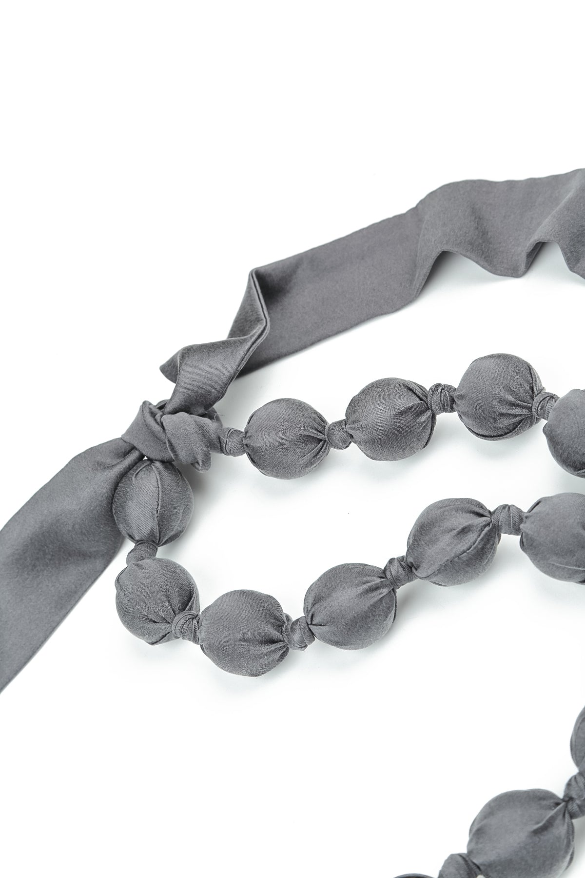 Black Silver Silk Bead Necklace 6