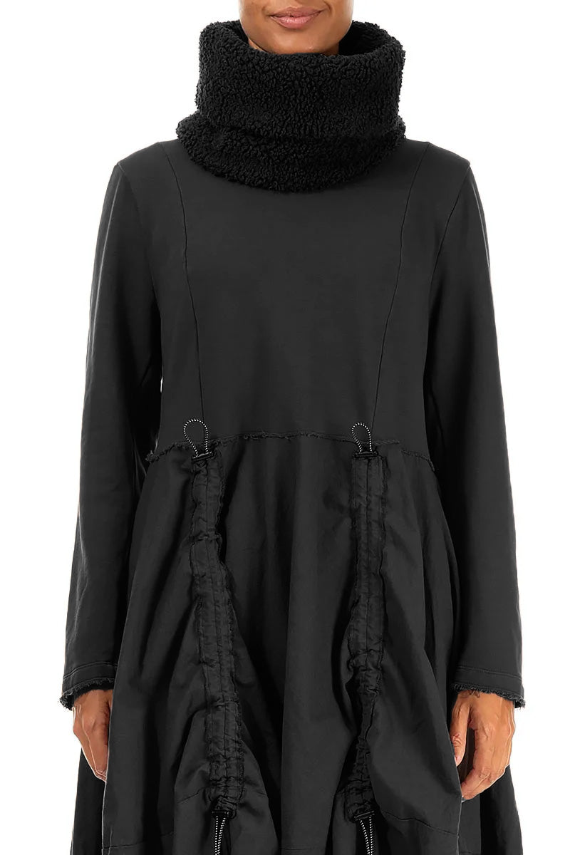 Black Teddy Cotton Infinity Scarf 1