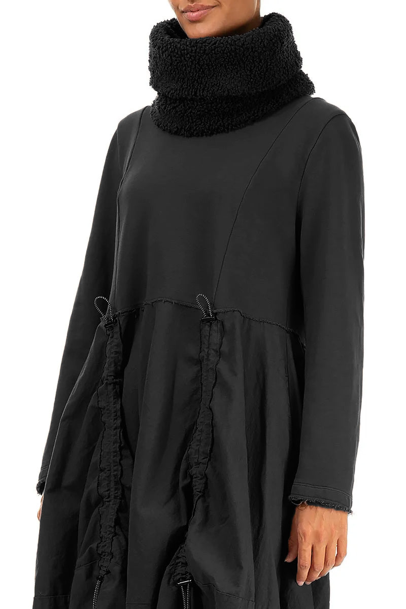 Black Teddy Cotton Infinity Scarf 3