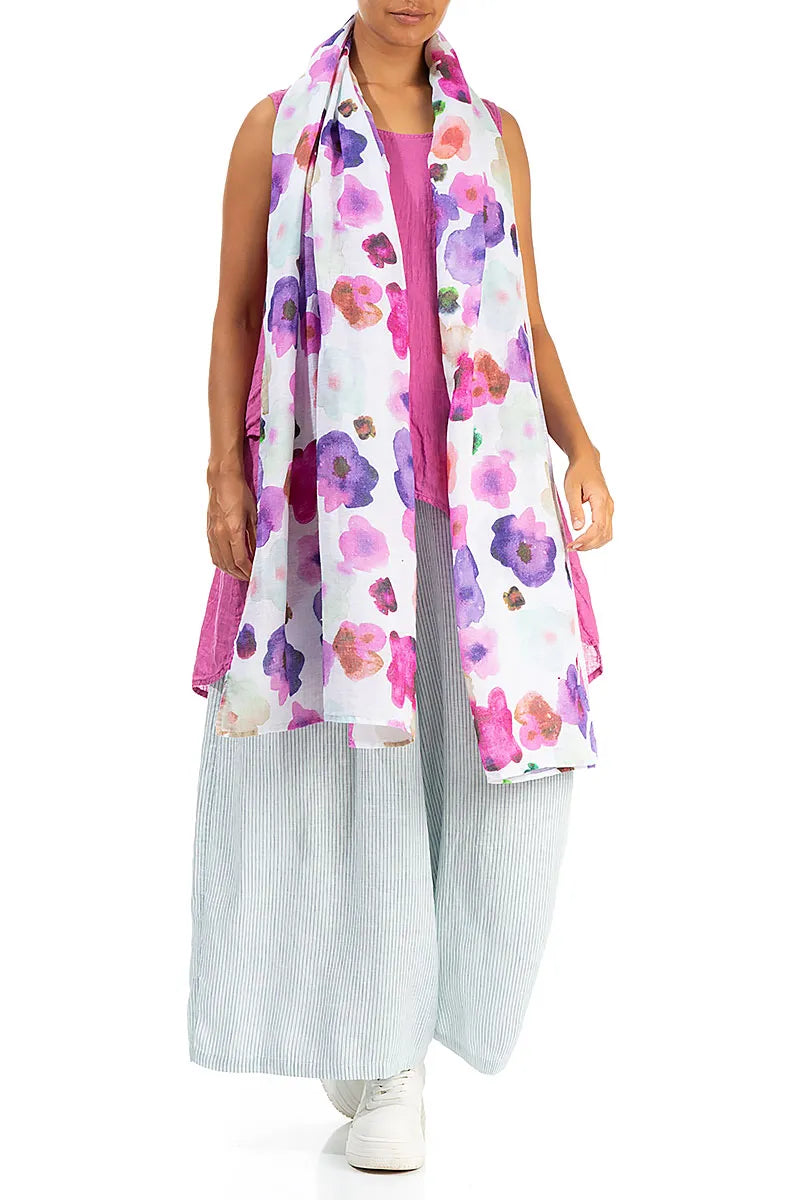 Blossom Soft Gauze Linen Scarf 2
