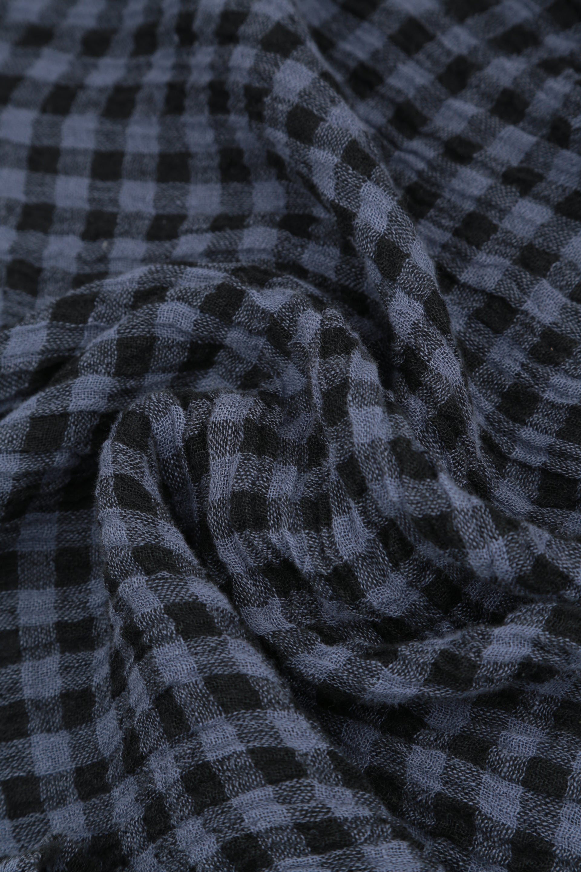 Blue Nova Check Gauze Linen Tunic Dress 5