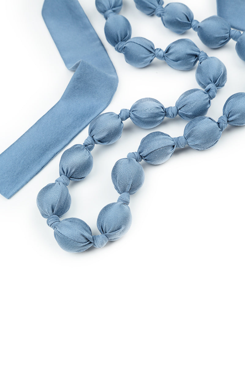 Blue Nova Silk Bead Necklace 5