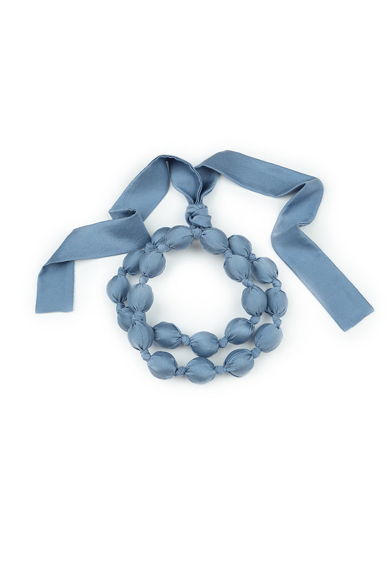 Blue Nova Silk Bead Necklace 6