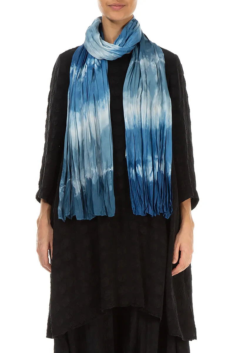 Blue Ombré Pure Silk Scarf –