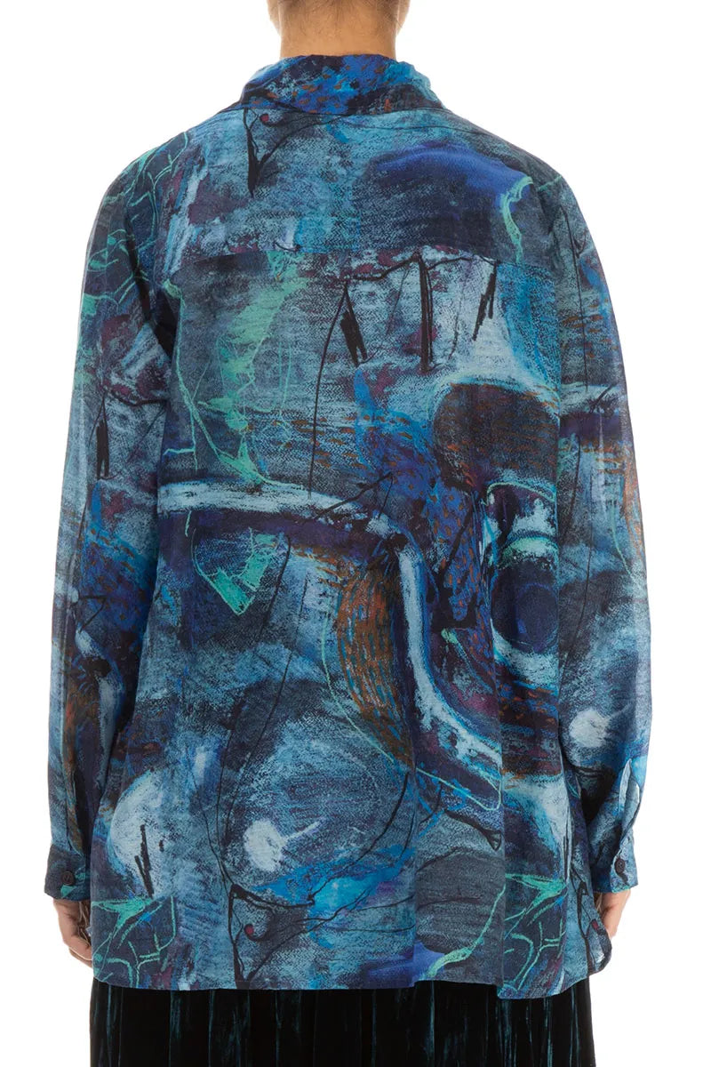 Blue Reverie Silk Cotton Shirt 2