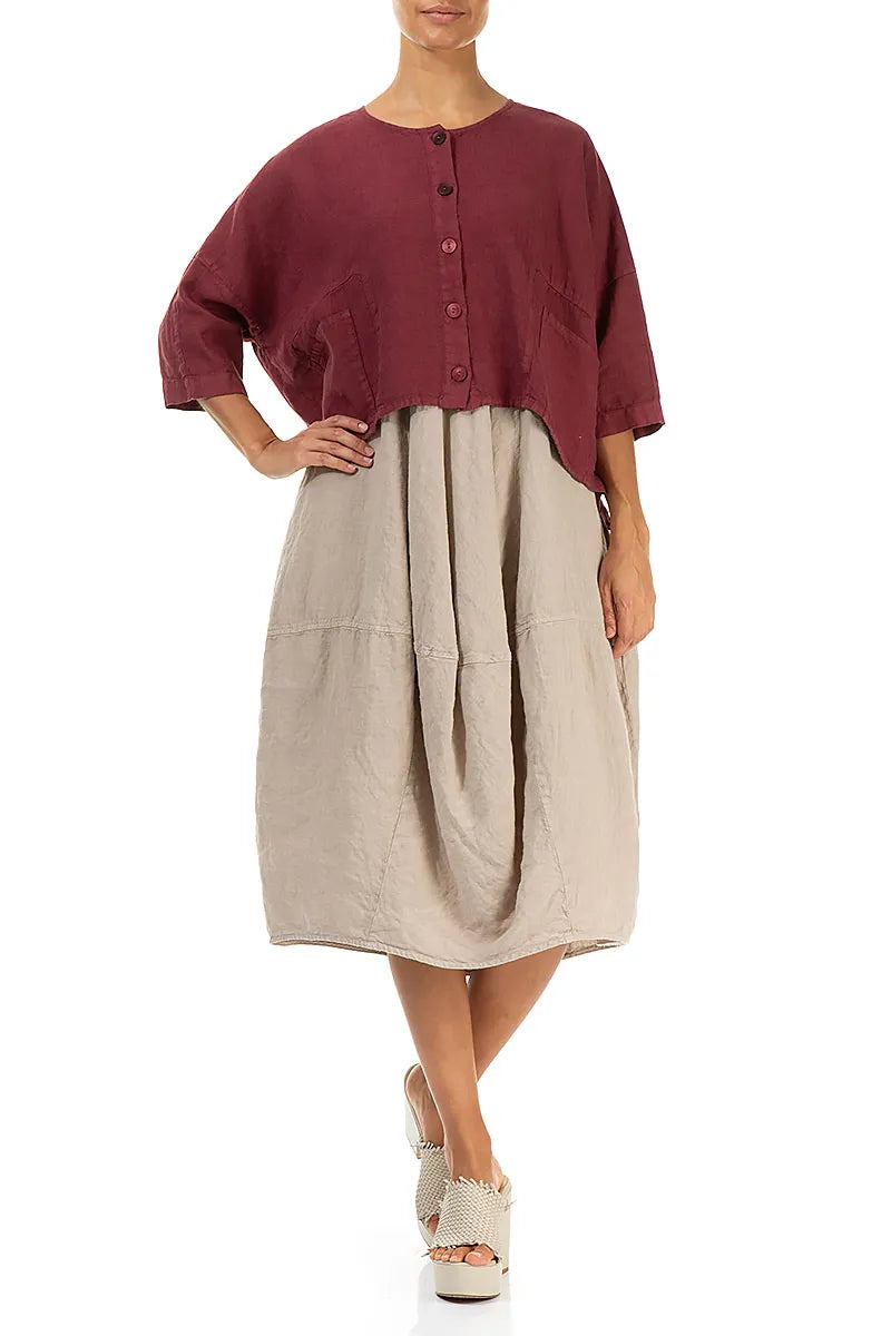 Boxy Antique Ruby Linen Jacket 4