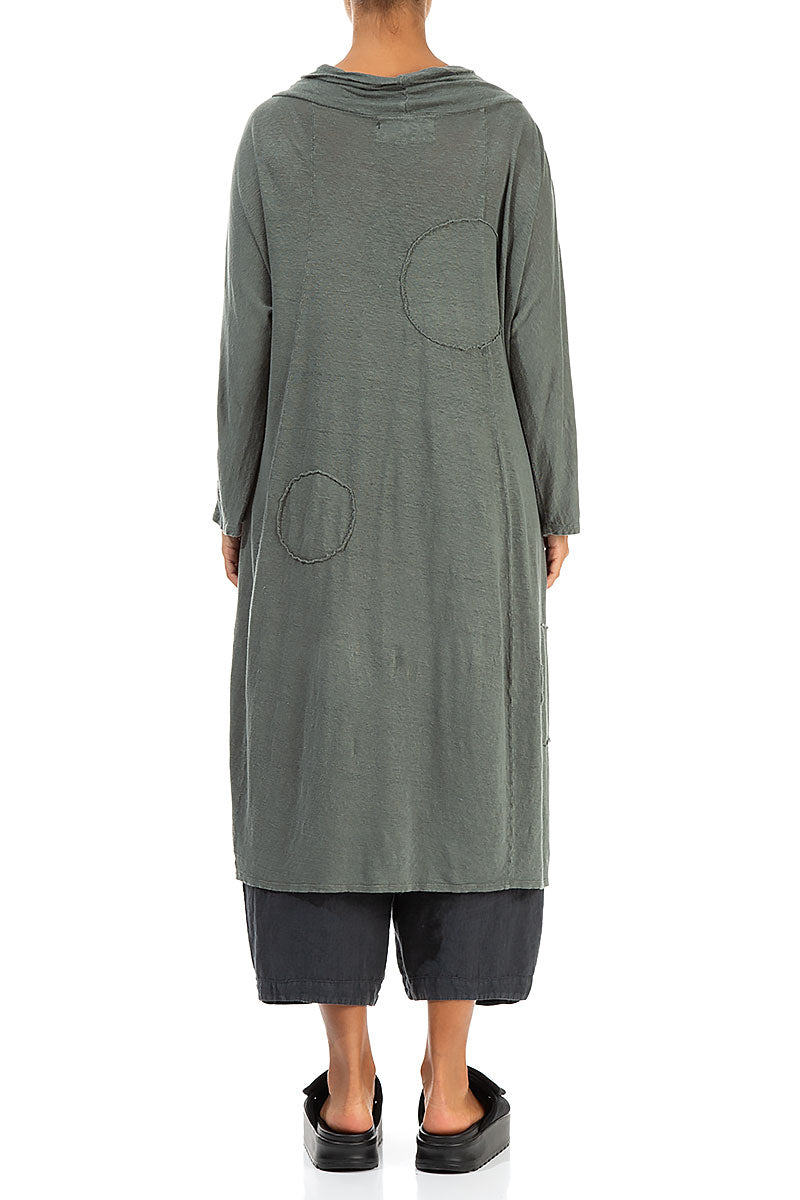Boxy Bubble Décor Sage Linen Jersey Dress 2