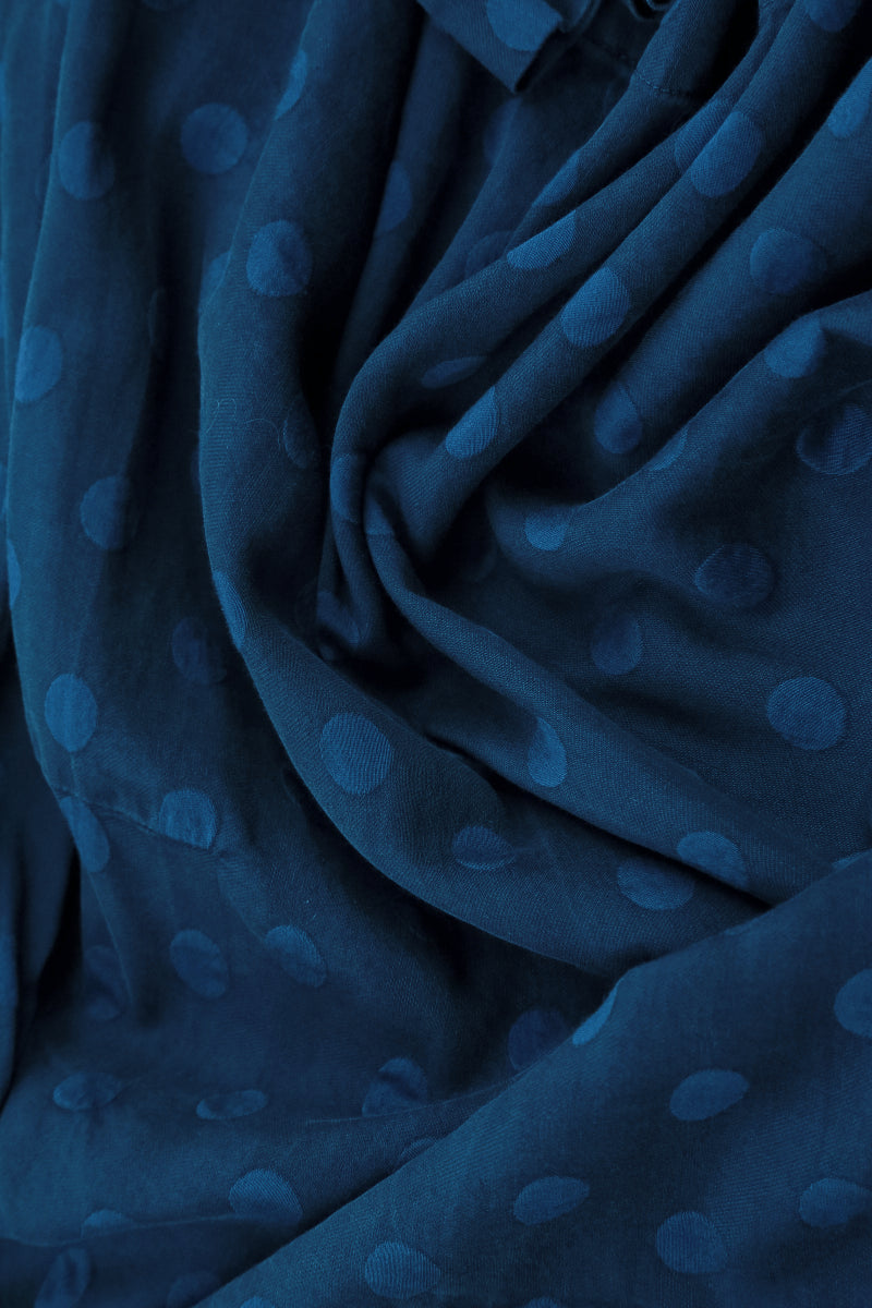 Boxy Dotty Royal Blue Silk Blouse 5