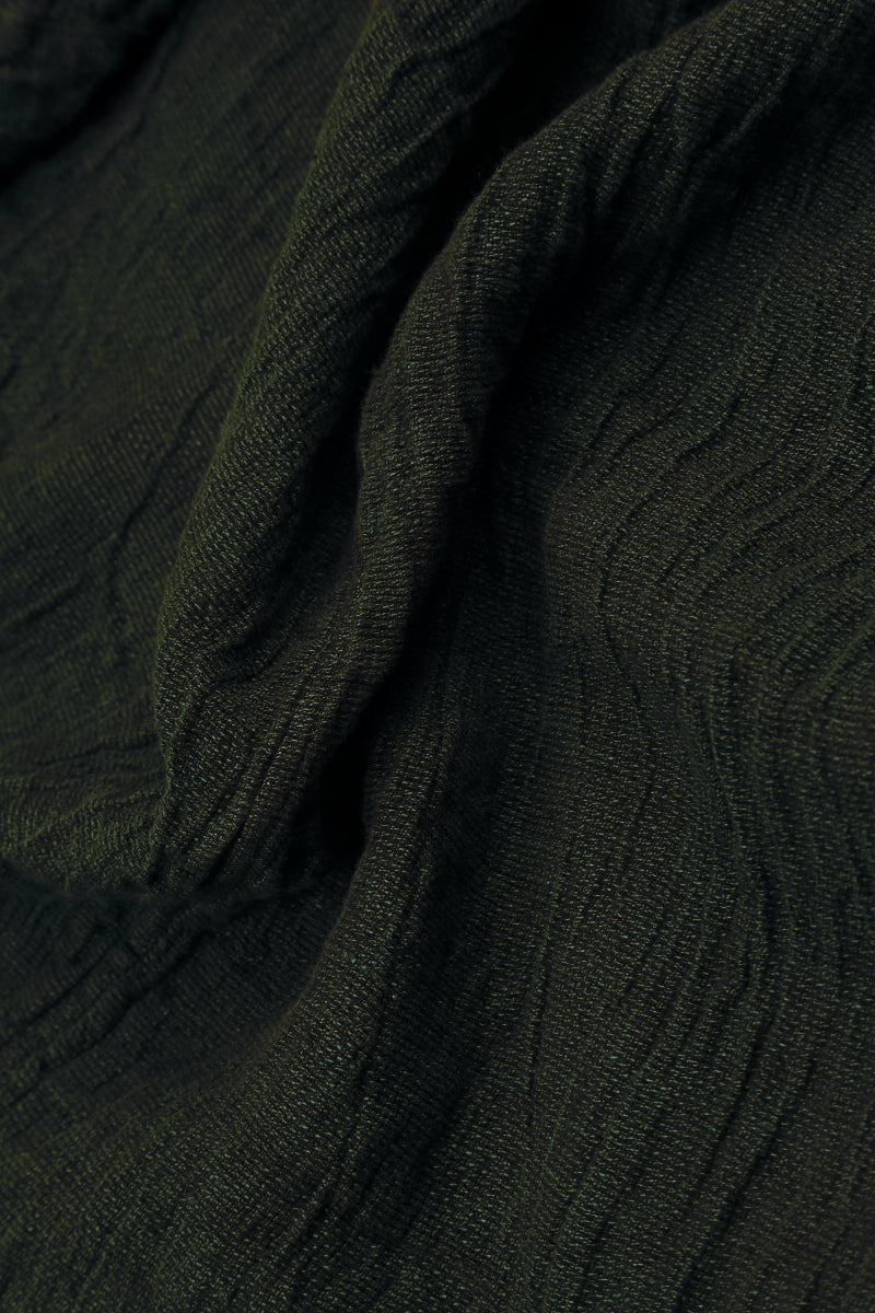 Boxy Forest Mist Mélange Linen Blouse 5